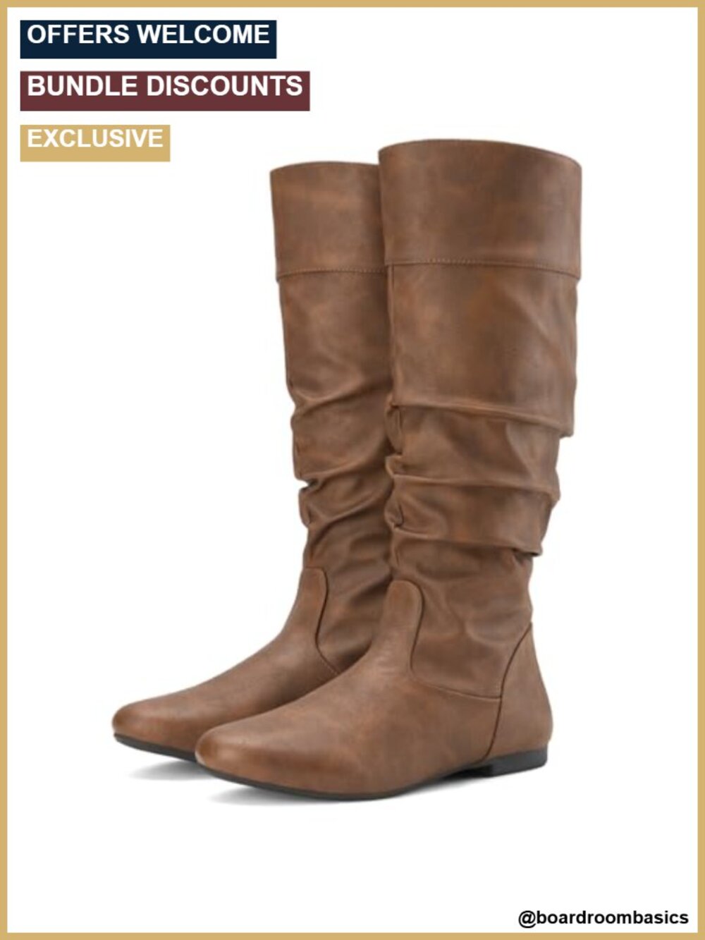 Slouchy Knee High Pull On Flat Boots